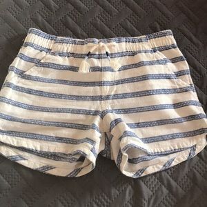 Blue and White Striped Shorts